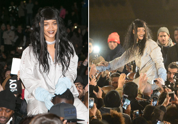 Rihanna é cercada por fãs em Paris após gravação