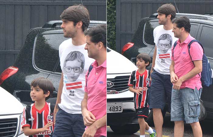  Kaká leva o filho para jogo beneficente em Jundiaí