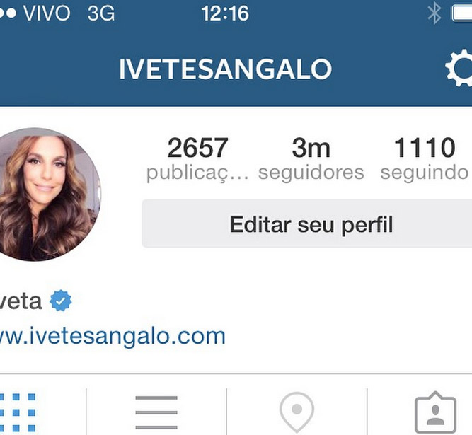 Ivete Sangalo comemora 3 milhões de seguidores no Instagram