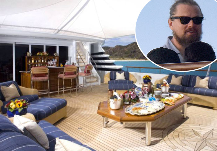 Leonardo curte férias Di Caprio no super iate The Paraffin, desfrutando do sol na ilha caribenha de St Barts 