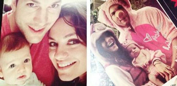 Fotos de filha de Ashton Kutcher e Mila Kunis caem na web