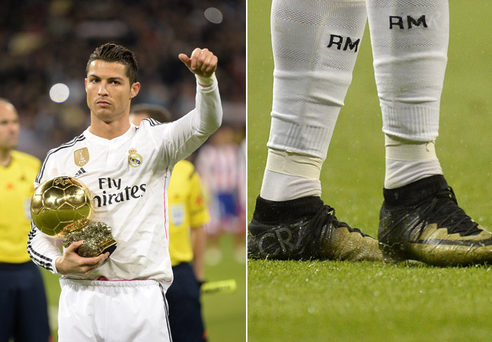 Cristiano Ronaldo celebra prêmio Bola de Ouro com chuteira encrustada de diamantes