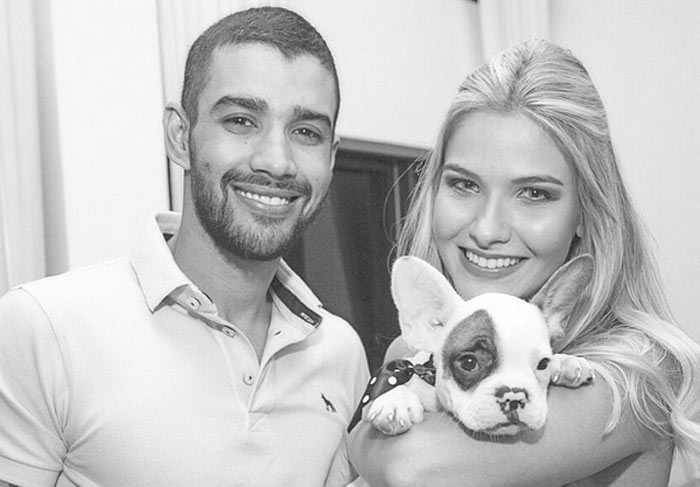 Andressa Suita faz aniversário e ganha cachorrinho de Gusttavo Lima