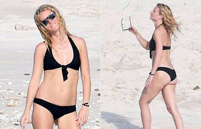 Aos 42 anos, Gwyneth Paltrow mostra o corpão em praia mexicana