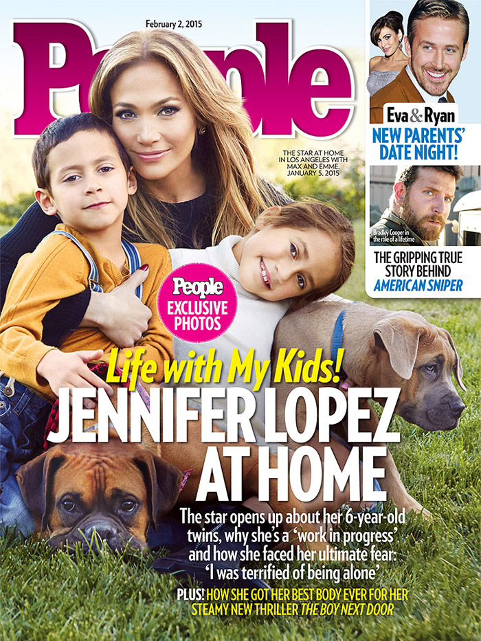 Jennifer Lopez posa para capa da revista People com os filhos gêmeos, Emme e Max