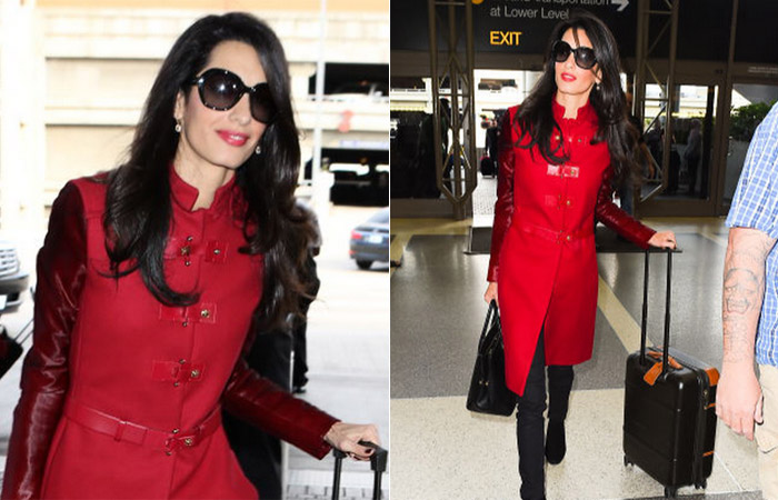 Esposa de George Clooney esbanja elegância em aeroporto