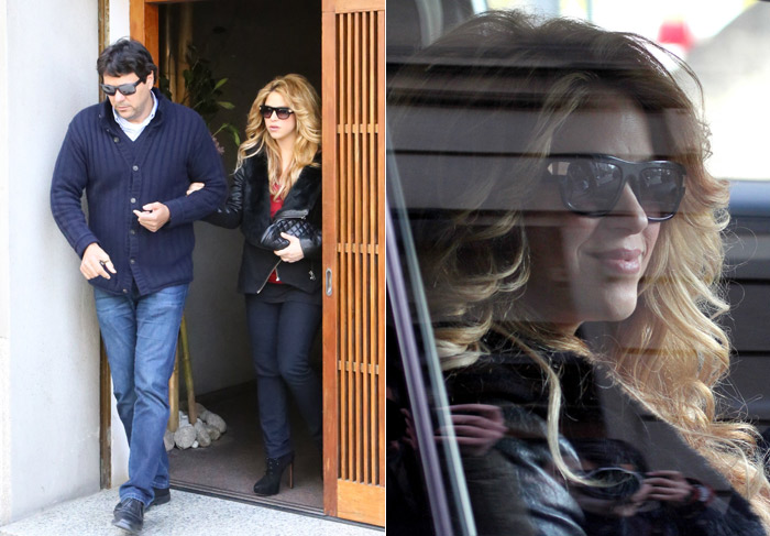 Shakira almoça com a família em Barcelona, na Espanha