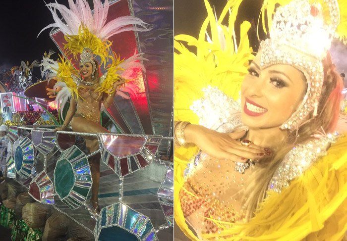 São Paulo: Legendete Alessandra Batista exibe boa forma durante desfile da Unidos de Vila Maria