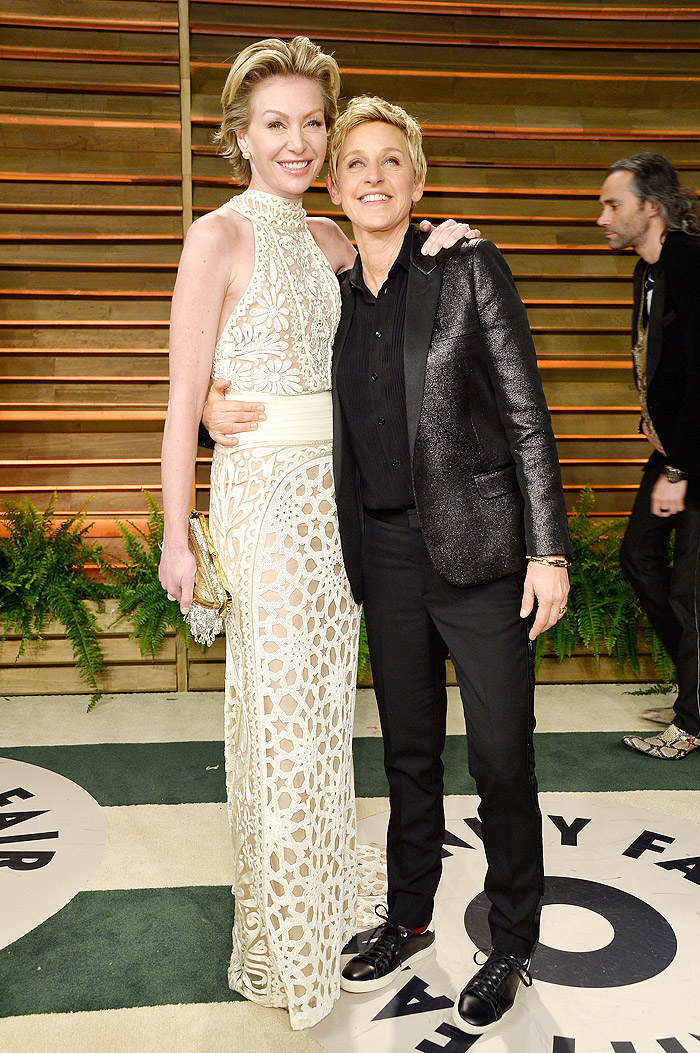 Ellen Degeneres e a esposa, Portia de Rossi no after party do Oscar em Los Angeles