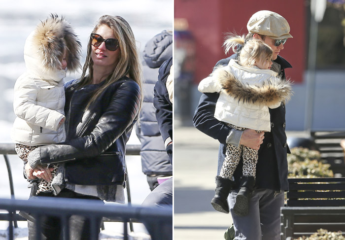 Gisele Bündchen enfrenta o frio em passeio em família em Nova York