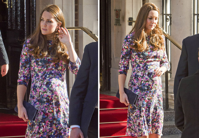 Kate Middleton volta a exibir sua barriguinha de grávida em passeio por Londres