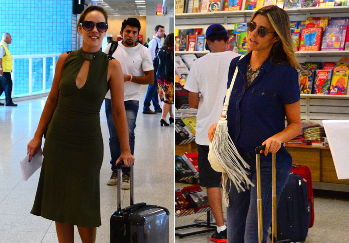 De malas prontas, Fernanda Lima e Adriana Birolli deixam o Rio de Janeiro