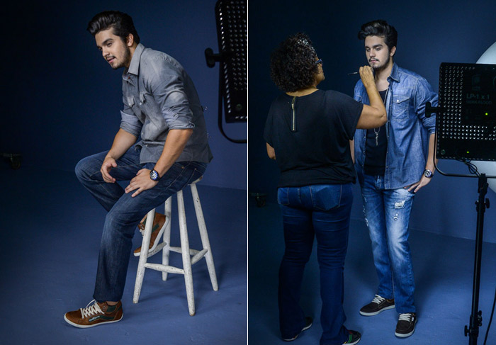 Luan Santana veste jeans para campanha de moda