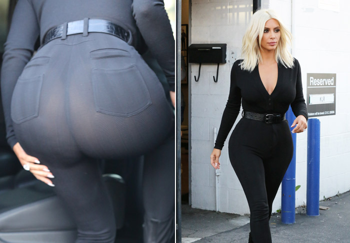 Kim Kardashian paga calcinha sem querer em West Hollywood