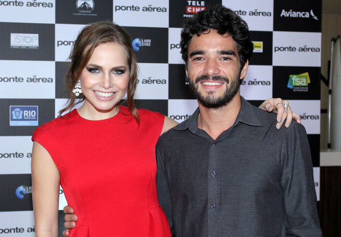 Caio Blat e Letícia Colin fazem pré-estreia de filme, no Rio de Janeiro