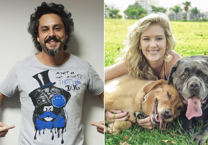 Alexandre Nero e Gianne Albertoni esbanjam simpatia ao posar para campanha de ONG animal