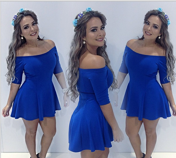 Geisy Arruda aposta em vestido curtinho para Hair Brasil 2015 