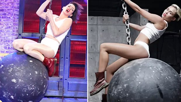 Com direito a bola de ferro! Anne Hathaway se tranforma em Miley Cyrus