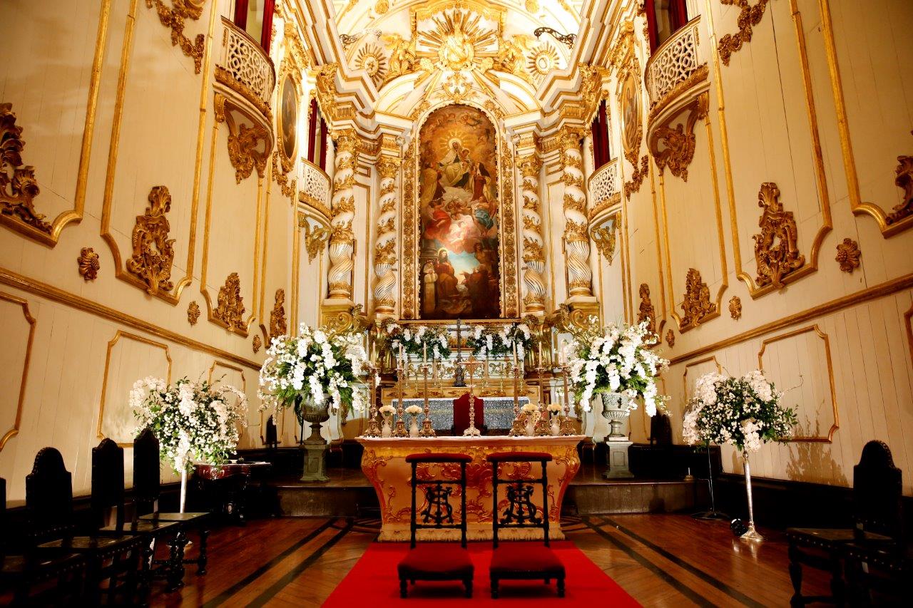 A Igreja Nossa Senhora do Carmo da Antiga Sé, no Centro do Rio de Janeiro, pronta para o casamento de Preta Gil.