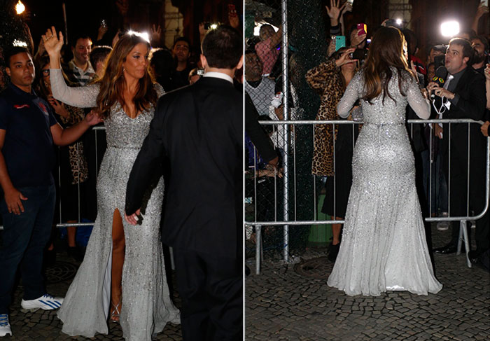 Vestido de Ivete Sangalo divide opiniões: prata ou azul?