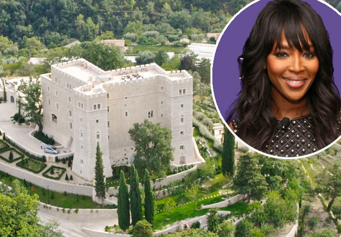 Naomi Campbell celebra 45 anos em castelo na França