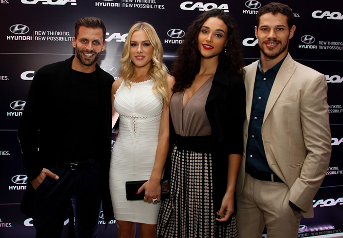 Henri Castelli, Fiorella Mattheis, Débora Nascimento e José Loreto brilham em coquetel