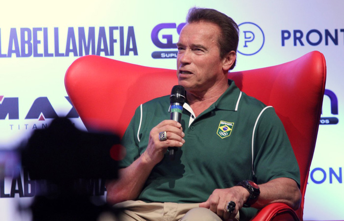 Marcos Mion entrevista Arnold Schwarzenegger no Rio