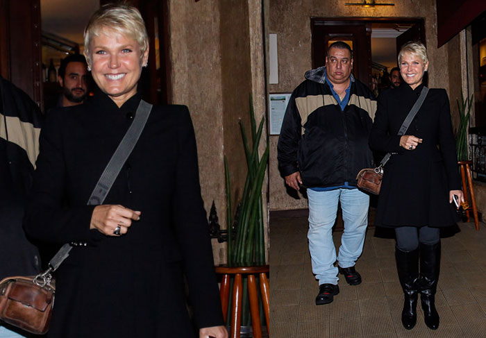 SP: Xuxa janta com novos sócios da Espaço Laser e esbanja simpatia com fãs