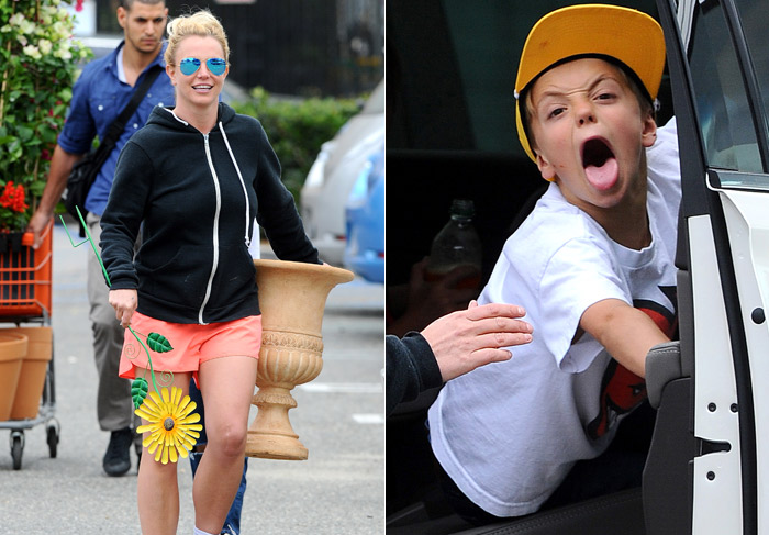 Britney Spears e os filhos se divertem com os paparazzi