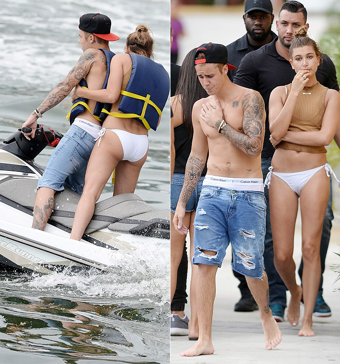 Justin Bieber passeia de jet-ski com Hailey Baldwin