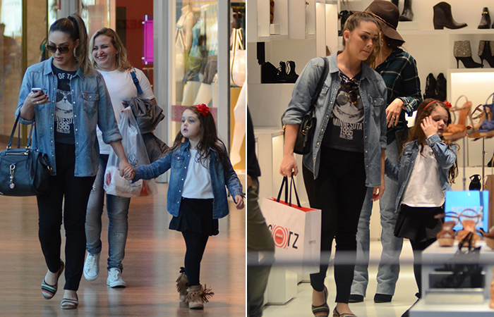  Com a filha, Tânia Mara faz compras em shopping do Rio