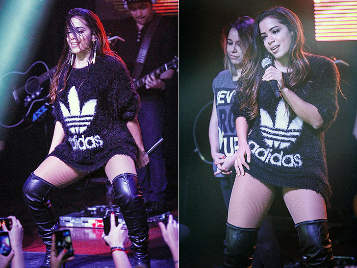 Anitta esbanja boa forma durante show em São Paulo