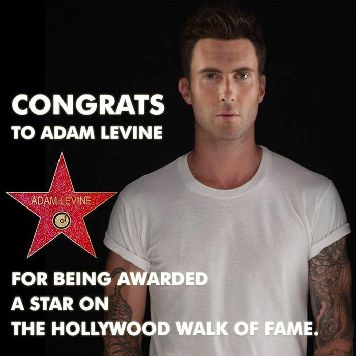 Adam Levine ganha estrela na Calçada da Fama