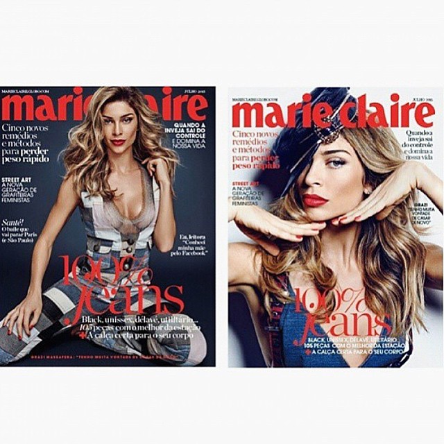 Grazi Massafera mostra capas da Marie Claire de julho