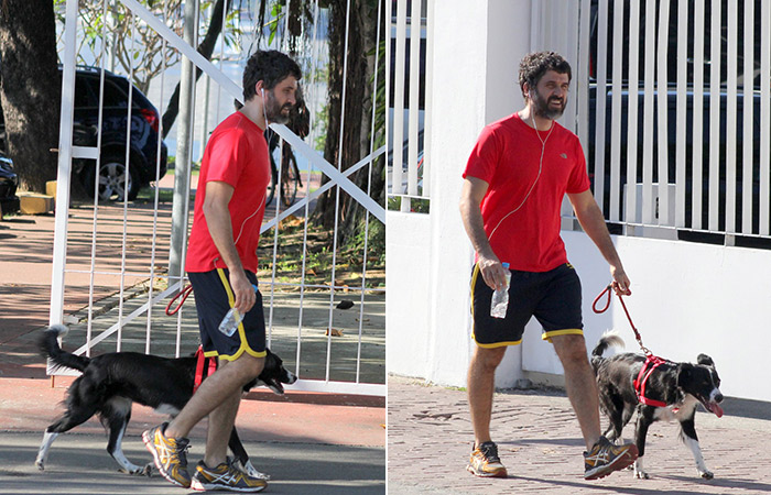 Eriberto Leão curte tarde de sol em passeio com o pet no Rio