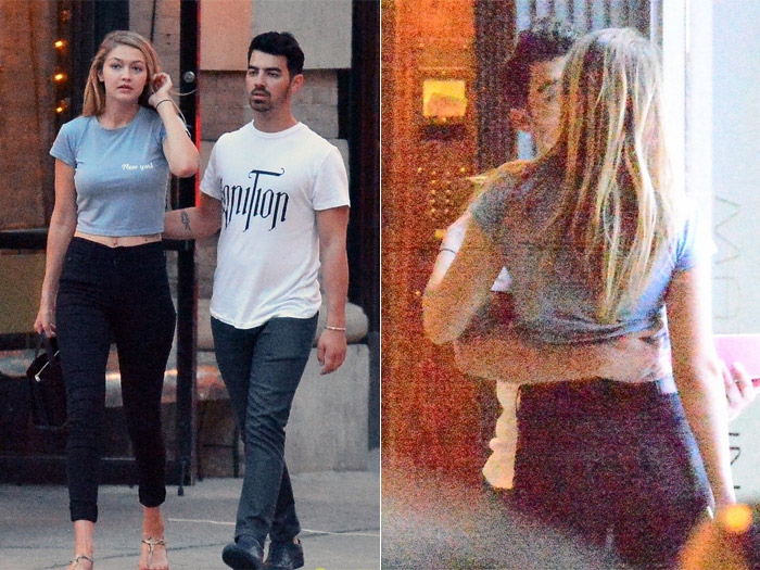 Joe Jonas e Gigi Hadid trocam beijos em Nova York