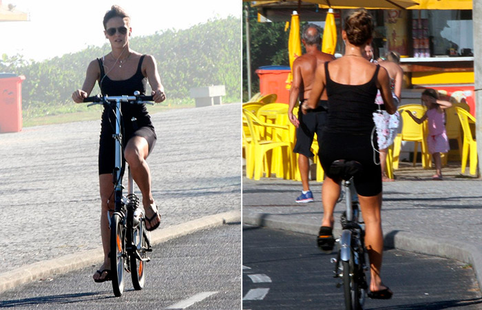 Fernanda de Freitas pedala em dia ensolarado no Rio