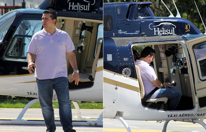 Cake Boss passeia de helicóptero e tira foto com fãs