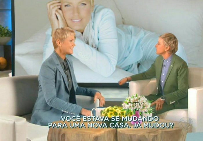 Xuxa simulou um papo com Ellen Degeneres
