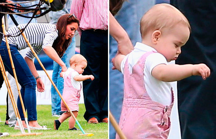 Mostrando ser bastante enérgico, Príncipe George deu trabalho para sua mamãe Kate Middleton, enquanto seu pai, Príncipe William, participava de um jogo de pólo beneficente, em Cirencestere, na Inglaterra