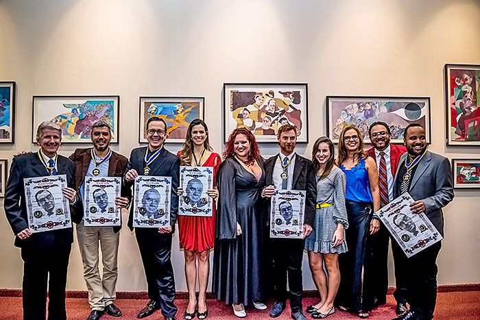 José Henrique Fabre Rolim, Bob Sousa, Celso Zucatelli, Mariana Leão, Liza Caetano, Juan Manuel Tellategui, Lauanda Varone, Gisele Ferreira e Mauro Edson (presidente e vice-presidente da ANCEC) e Miguel Arcanjo Prado