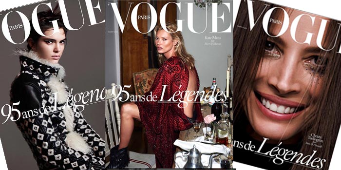 Vogue: Kate Moss, Christy Turlington e Kendall Jenner