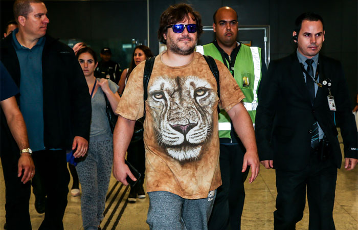 Jack Black desembarca pela primeira vez no Brasil 