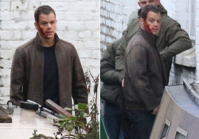 Matt Damon aparece ‘sangrando’ nas ruas de Londres