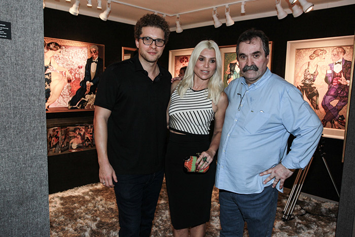 Bruno Gagliasso e Flávia Alessandra prestigiam exposição no Rio
