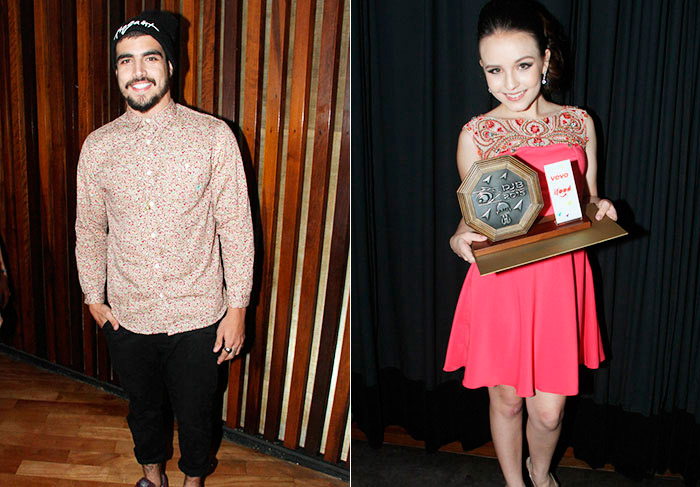 Caio Castro e Larissa Manoela são premiados em São Paulo