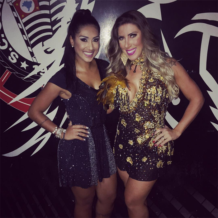 Amanda Djehdian e Tati Minerato se jogam no samba