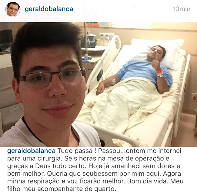 Geraldo Luis passa por cirurgia