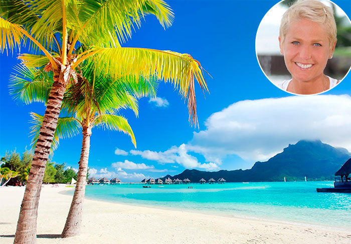“Indico St Barth, Anguila, Bora Bora... Porque amo praia!”, Xuxa Meneghel, apresentadora e empresária