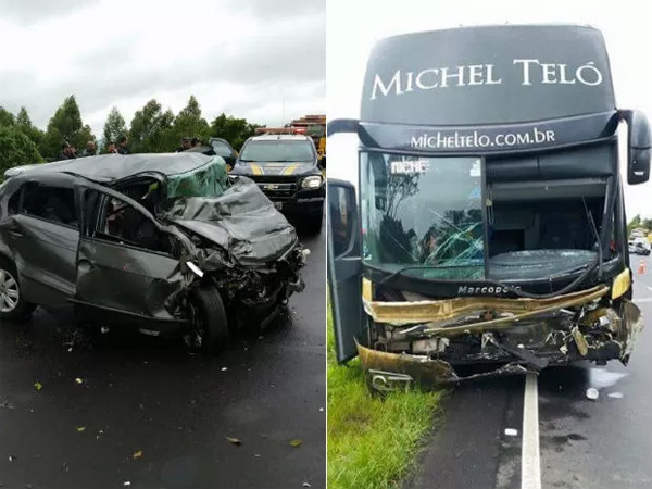 Ônibus de Michel Teló sofre acidente e três pessoas morrem